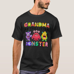 Grandma Of The Little Monster Birthday Party Famil T-Shirt