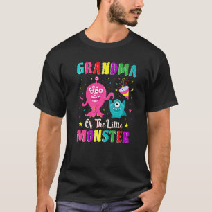 Grandma Of The Little Monster Family Matching Birt T-Shirt