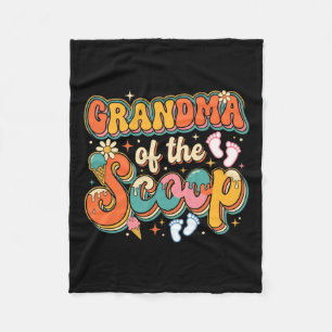 Grandma Of The Scoop Ice Cream Gender Reveal Baby Fleece Blanket
