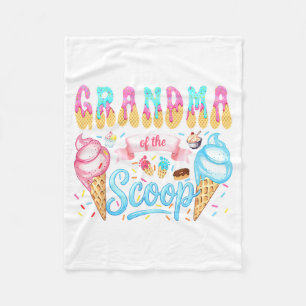 Grandma of The Scoop Ice Cream Gender Reveal Baby Fleece Blanket