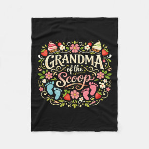 Grandma Of The Scoop Ice Cream Gender Reveal Baby Fleece Blanket