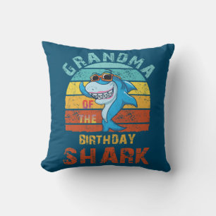 Grandma of the Shark Birthday Matching Family Cushion