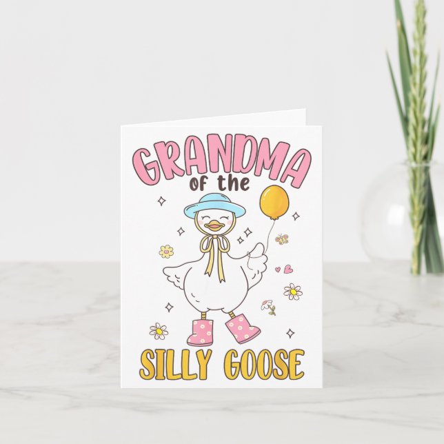 Grandma Of The Silly Goose First Birthday Family M Card (Front)
