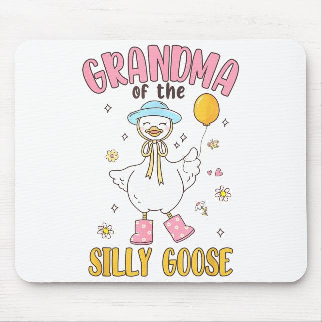 Grandma Of The Silly Goose First Birthday Family M Mouse Pad (Front)