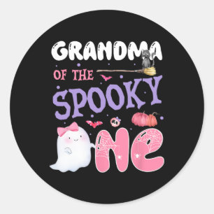 Grandma Of The Spooky One 1st Birthday Halloween P Classic Round Sticker
