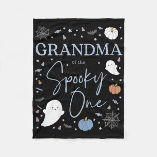 Grandma Of The Spooky One First Birthday Boy 1st H Fleece Blanket