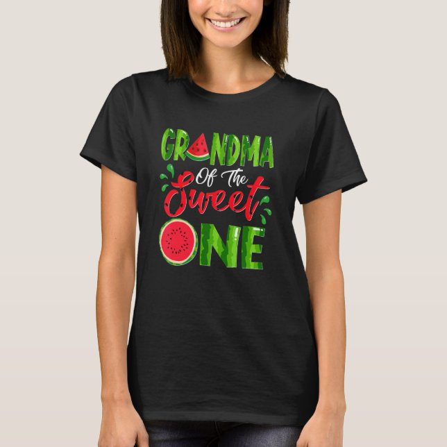 Grandma Of The Sweet One Birthday Watermelon Match T-Shirt (Front)
