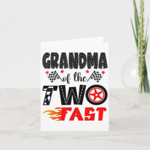 Grandma Of The Two Fast 2nd Birthday Boy Racing Ca Card