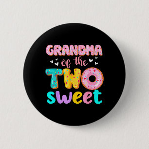 Grandma of The Two Sweet 2Nd Birthday Girl Doughnu 6 Cm Round Badge