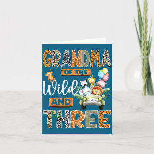 Grandma Of The Wild And Three 3rd Birthday Boy Saf Card