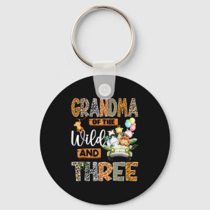 Grandma Of The Wild And Three 3rd Birthday Boy Saf Key Ring
