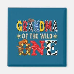 Grandma Of The Wild One 1st Birthday Boy Western C Magnet