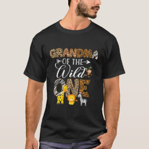 Grandma Of The Wild One Zoo Birthday Safari Animal T-Shirt