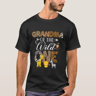 Grandma Of The Wild One Zoo Birthday Safari Animal T-Shirt