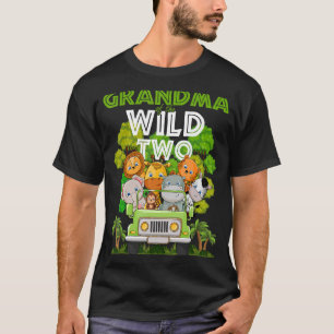 Grandma Of The Wild Two Zoo Truck Birthday Safari T-Shirt