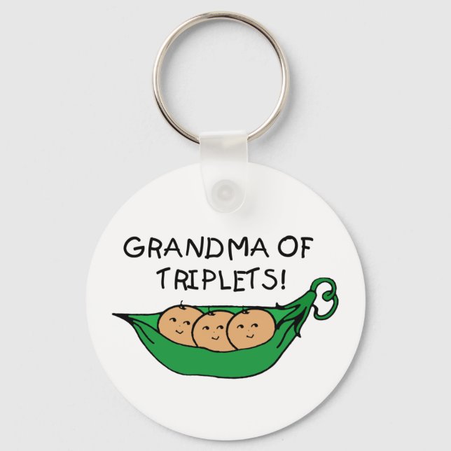 Grandma of Triplets Pod Key Ring (Front)