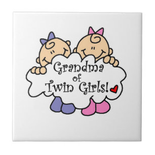 Grandma of Twin Girls Gifts Ceramic Tile