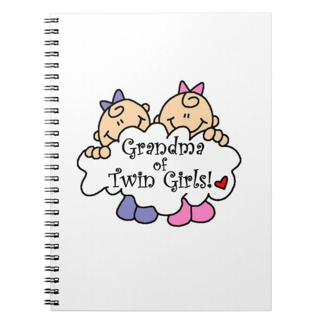 Grandma of Twin Girls Gifts Notebook (Front)