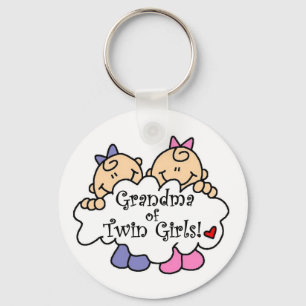 Grandma of Twin Girls Tshirts and Gifts Key Ring