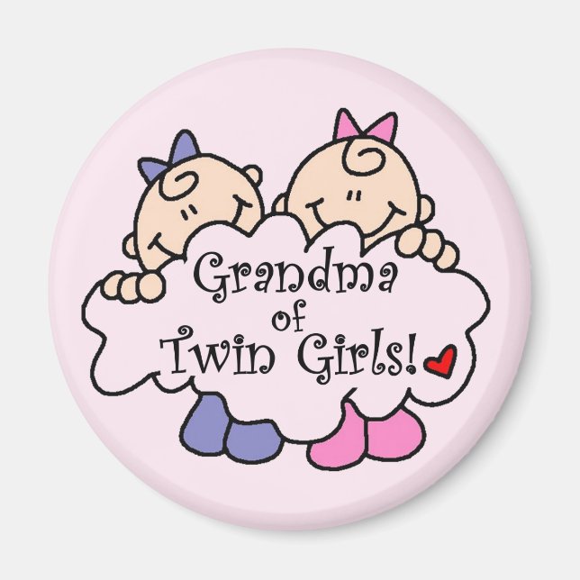 Grandma of Twin Girls Tshirts and Gifts Magnet (Front)