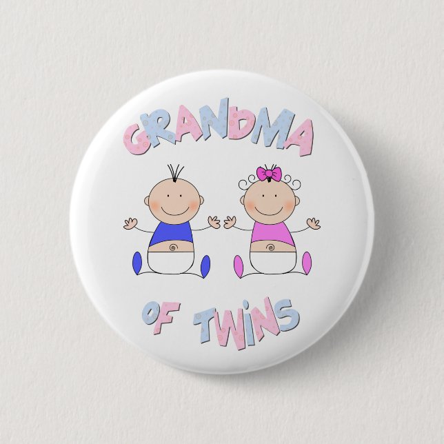 Grandma of Twins 6 Cm Round Badge (Front)