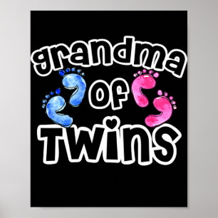 Grandma of Twins Funny Quote Saying Mothers Day Poster