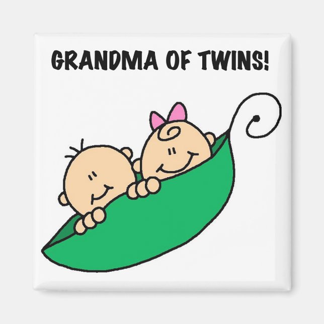 Grandma of Twins Peas in a Pod Tshirts and Gifts Magnet (Front)