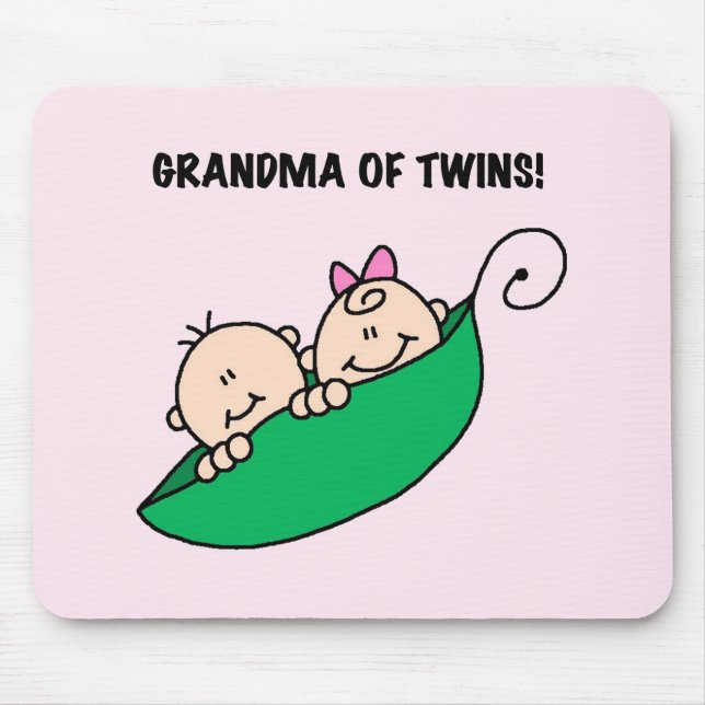 Grandma of Twins Peas in a Pod Tshirts and Gifts Mouse Pad (Front)