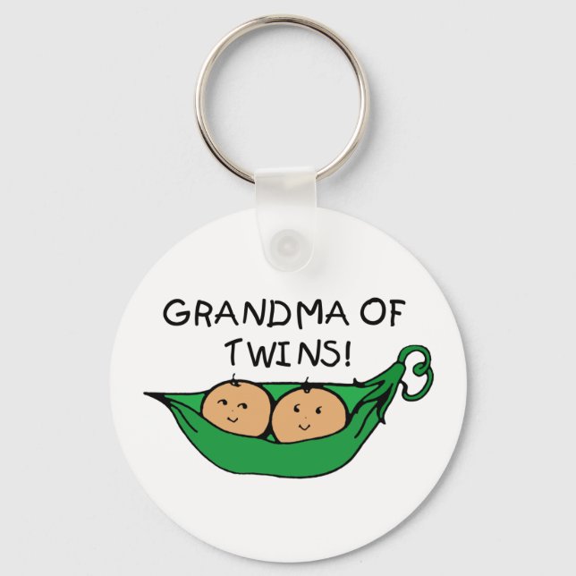 Grandma of Twins Pod Key Ring (Front)