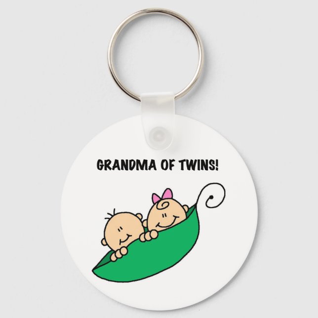 Grandma of Twins Tshirts and Gifts Key Ring (Front)