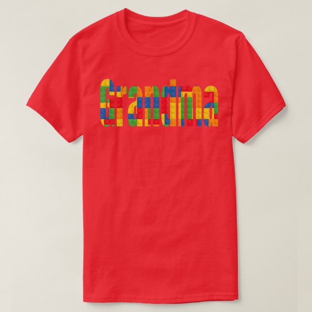 Grandma Parent Brick Master Builder Building Block T-Shirt (Design Front)