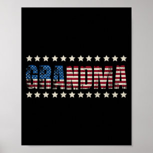 Grandma patriotic american flag 4th of july family poster