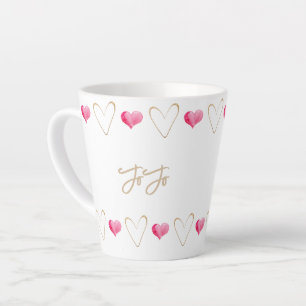 Grandma Personal Name Heart  Latte Mug