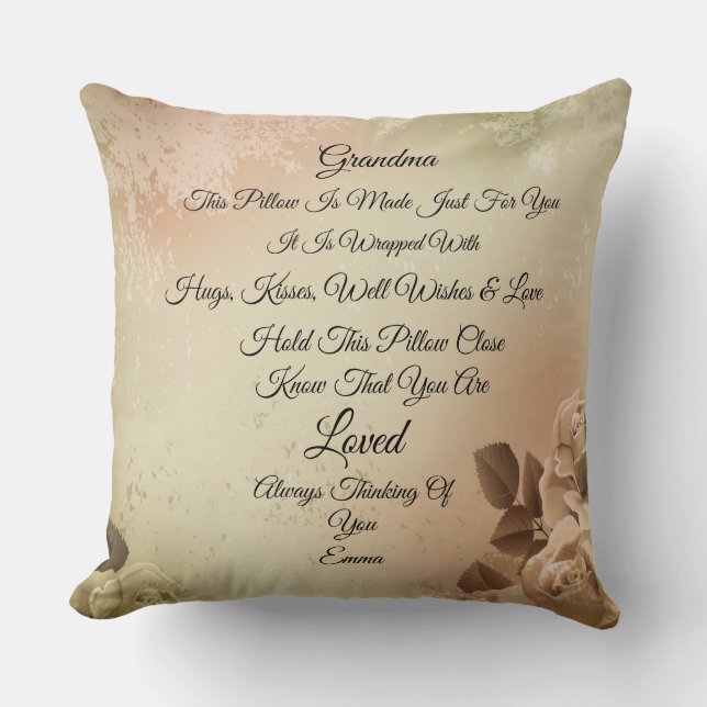 Grandma Personalise Throw Pillow (Front)