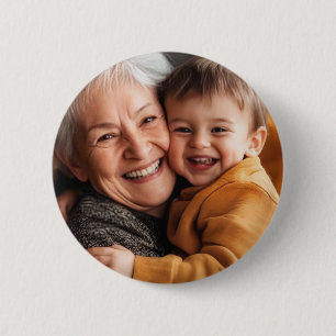 Grandma Personalised Grandchildren Full Photo 6 Cm Round Badge