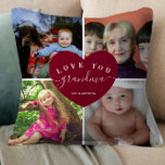 GRANDMA Personalized Photo Collage Heart Script Cushion<br><div class="desc">GRANDMA Personalized Photo Collage Heart Script</div>
