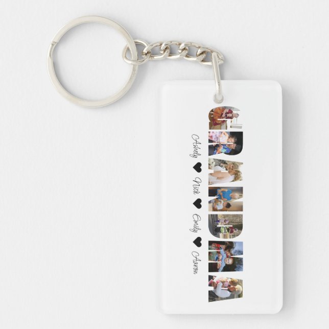 Grandma Photo Collage Acrylic Keychain 7 Photos (Front)