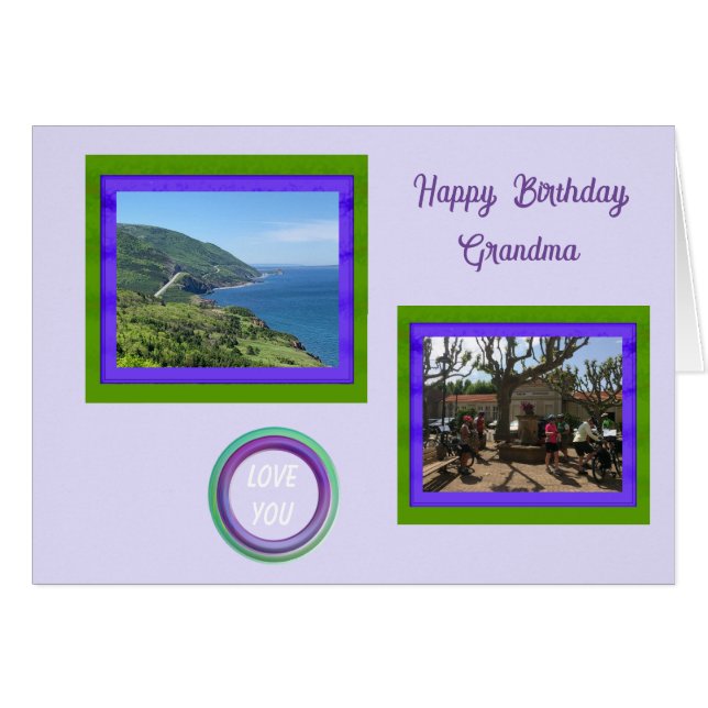 Grandma Photo Collage Birthday Card (Front Horizontal)