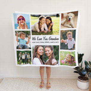 Grandma Photo Collage Fleece Blanket