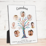 Grandma Photo Collage  Plaque<br><div class="desc">This personalised Grandma photo collage plaque features a colourful mosaic family tree and stylish script typography.
Easily customisable with a selection of seven photos and the grandchildren's names.
Makes a perfect gift for your Grandma.
Original Mosaic © Michele Davies.</div>