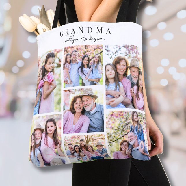 Grandma Photo Collage Tote Bag (Grandma Photo Collage Tote Bag)