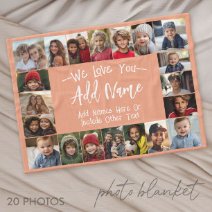 Grandma Photo Collage - Up to 20 photos Fleece Blanket