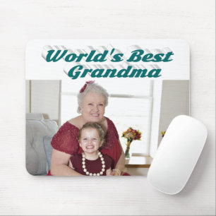 Grandma Photo green typography Mouse Pad