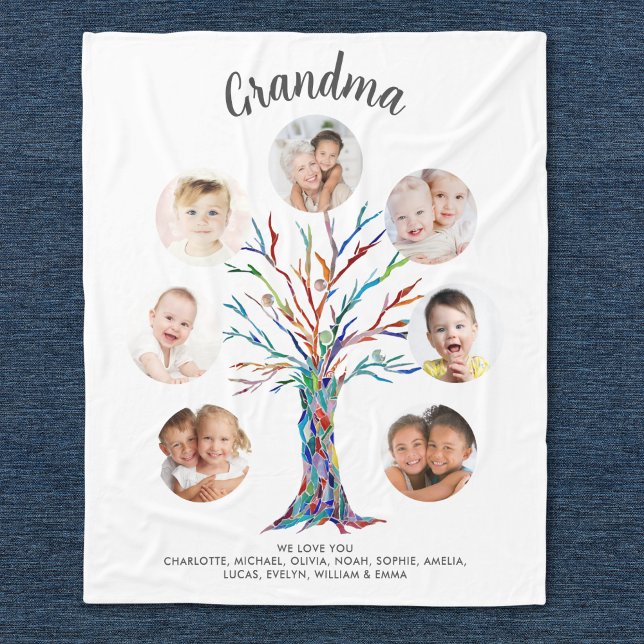Grandma Photo Keepsake Fleece Blanket (Creator Uploaded)
