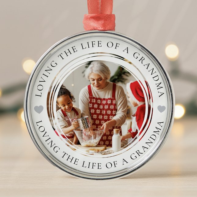 Grandma Photo Keepsake Gift Metal Ornament (Creator Uploaded)