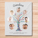 Grandma Photo Keepsake  Tea Towel<br><div class="desc">This modern Grandma kitchen towel features a colourful mosaic family tree on a soft grey background.
Easily customisable with a selection of seven photos and the grandchildren's names.
Makes a perfect gift for your Grandma.
Original Mosaic © Michele Davies.</div>