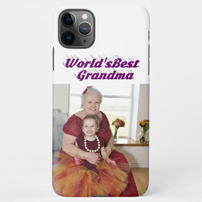 Grandma Photo purple typography  iPhone Case (Back)