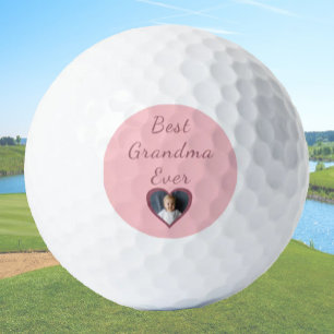 Grandma Pink Hearts Grandchildren Custom Photo Golf Balls