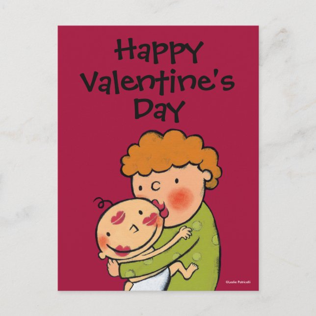 Grandma Pink Lipstick Kisses for Baby Holiday Postcard (Front)