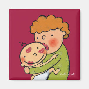 Grandma Pink Lipstick Kisses for Baby Magnet